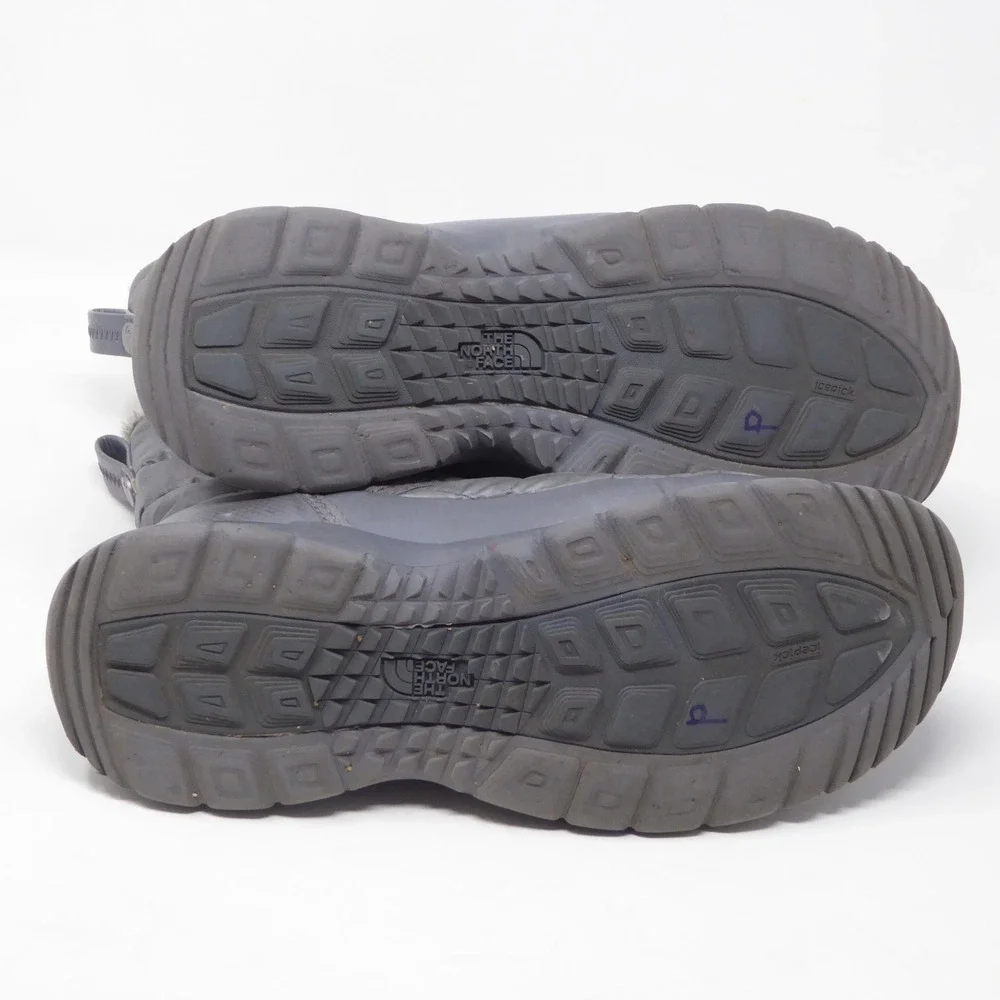 The North Face Womens Thermoball Boots Grey Quilted Faux Fur Lined Size 7